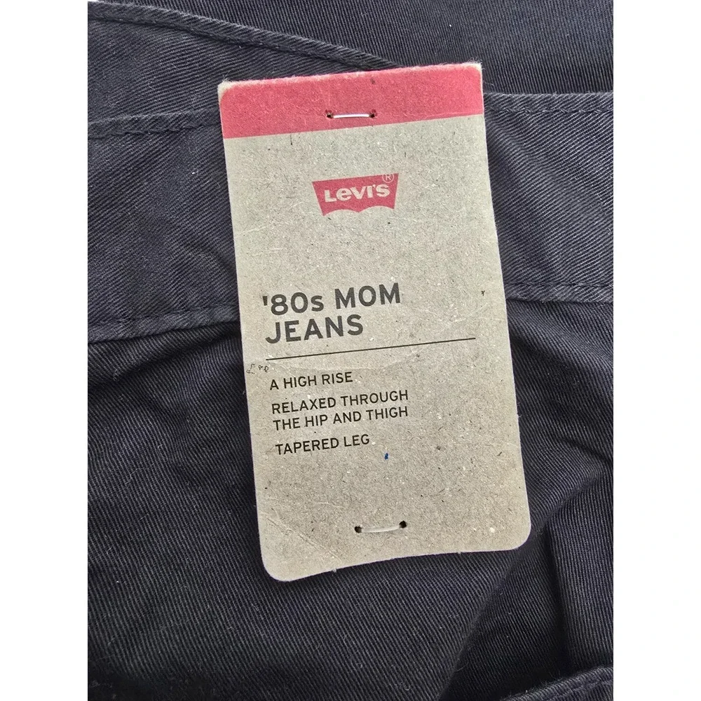 Levi's Black High Rise Tapered Leg 80s Mom Jeans Womens 31x30 IRREGULAR NWT